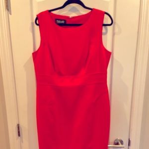 Evan Picone black label bright coral sheath dress size 14 New with tags